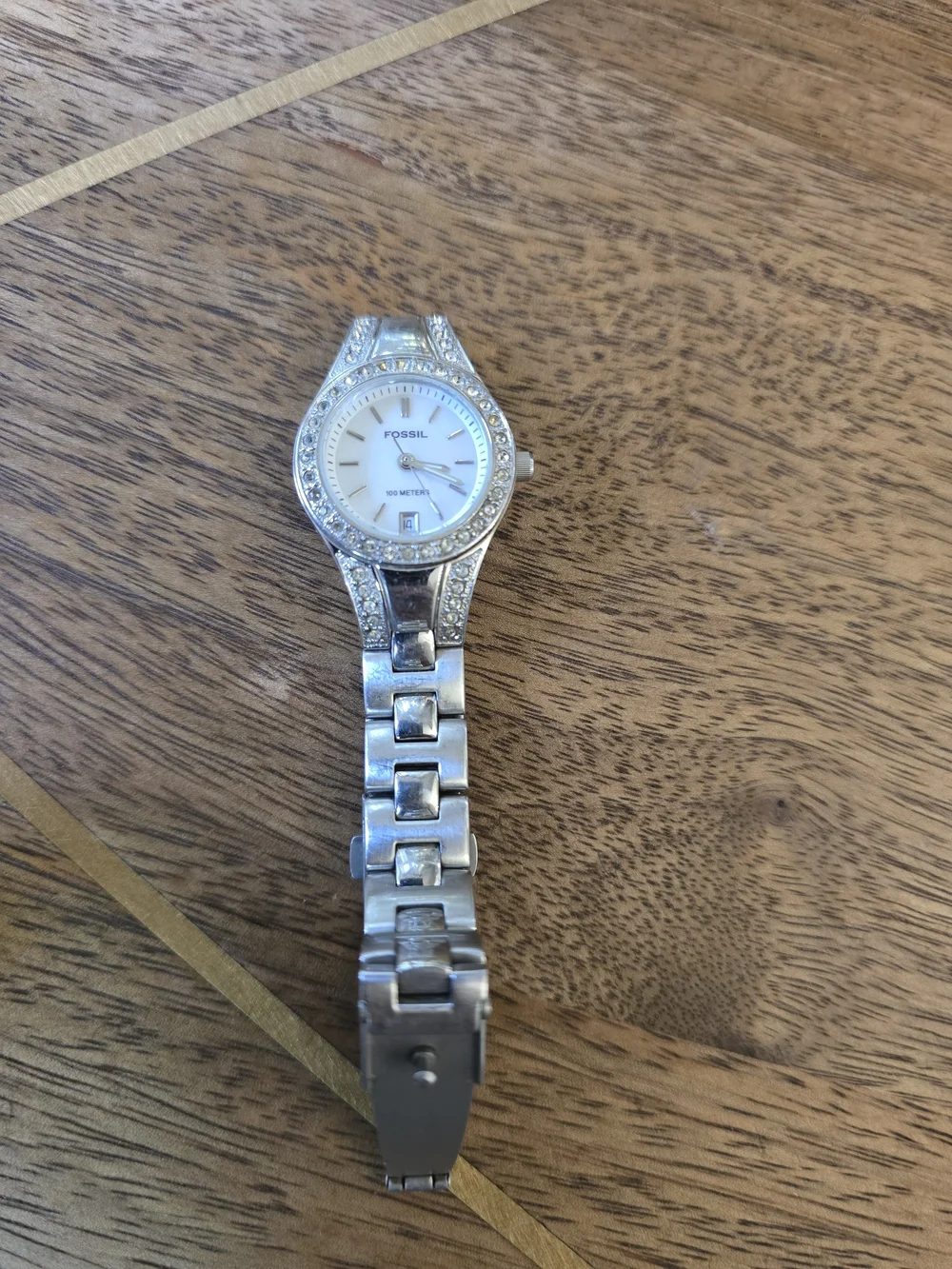 Fossil Women’s Silver Crystal Accent Stainless Steel Watch - Silver
